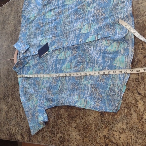 NWT Izod Saltwater dockside print button down short sleeve shirt size XL - Picture 7 of 7